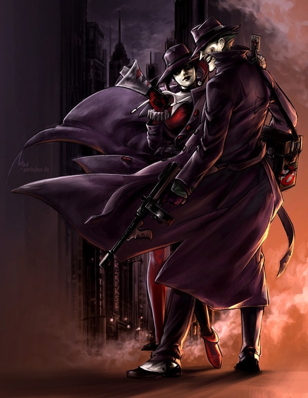 Joker and Harley Quinn (gansta style) - Joker, Harley quinn, Fan art, Comics