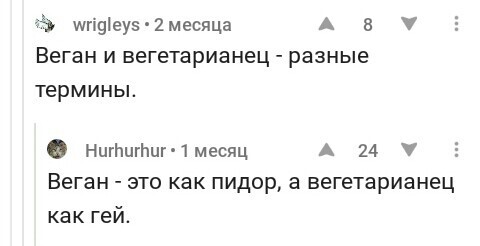 За что я люблю Пикабу - Скриншот, Комментарии, Комментарии на Пикабу, Вегетарианство, Геи