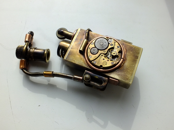 I sawed out a new gasoline lighter, steampunk fantasies and about it)) - My, Steampunk lighter, Needlework without process, Lighter, , Longpost