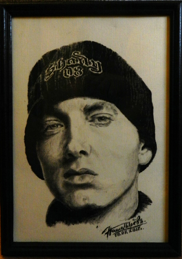 Eminem. A4. - My, Portrait, Eminem, Butter, Drawing, Dry brush, Hip-hop, Painting, Marshall, Hip-hop
