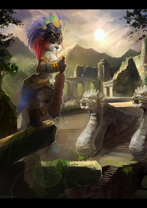 Ruins of the Sun - Juliathedragoncat, Panda, Art, Furry