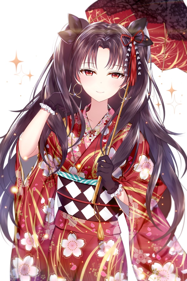 Anime art - Anime Art, Аниме, Fate Grand Order, Tohsaka Rin, Ishtar, Кимоно