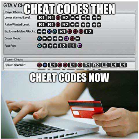 Cheating then and now - It Was-It Was, Memes, Cheats