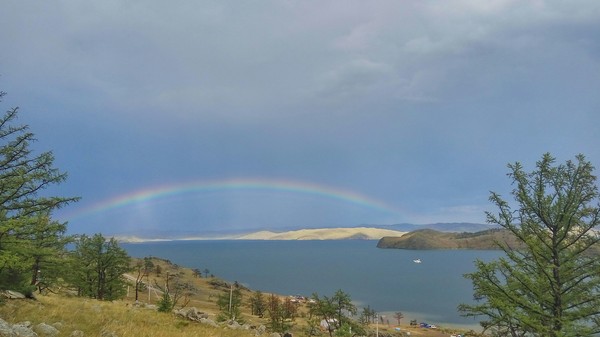 Rainbow over Olkhon - My, The photo, My, Baikal, Nature, Rainbow