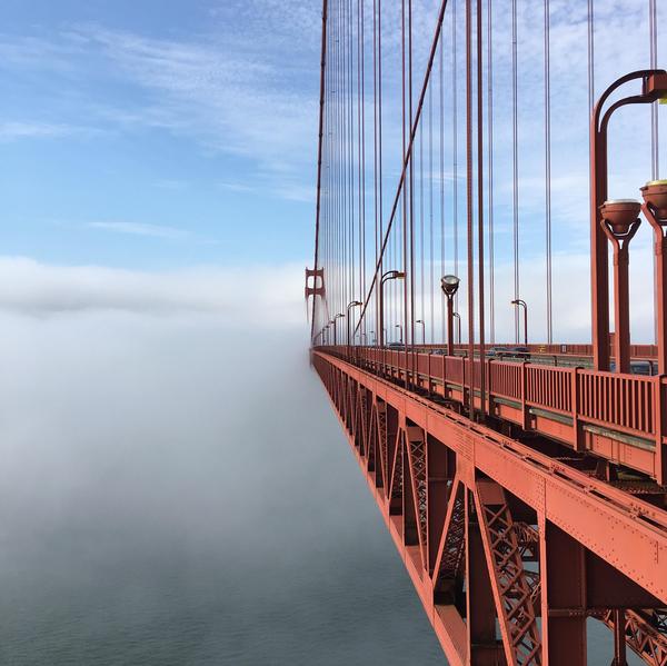 Golden gate bridge - Мост золотые ворота, Туман, Мост, Сан-Франциско, Reddit