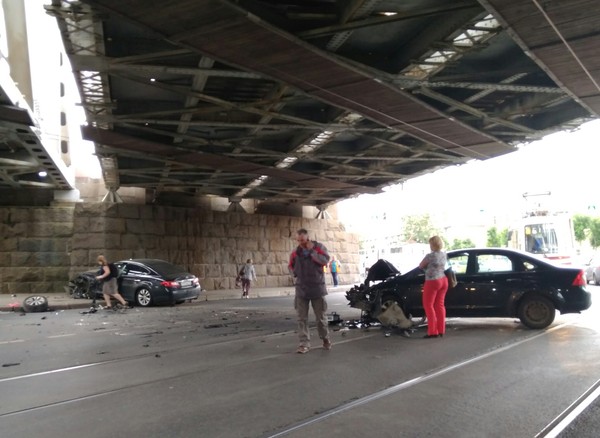 Crash over the bridge! - My, Road accident, Crash, Forest, Under the bridge, Saint Petersburg
