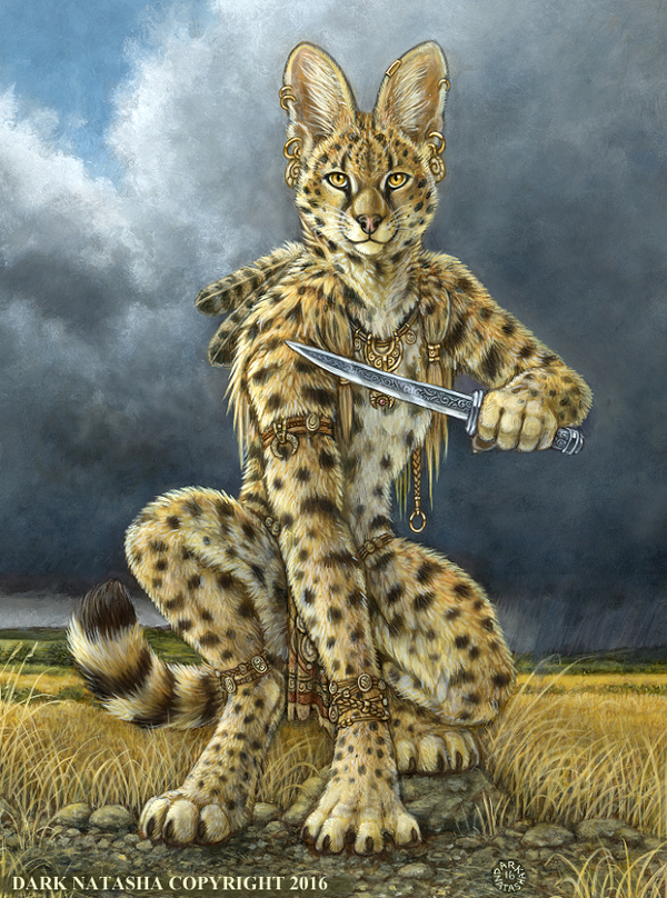 Warrior heart - Furry, Art, Serval, Darknatasha, Traditional art, Hunter, Furotica male