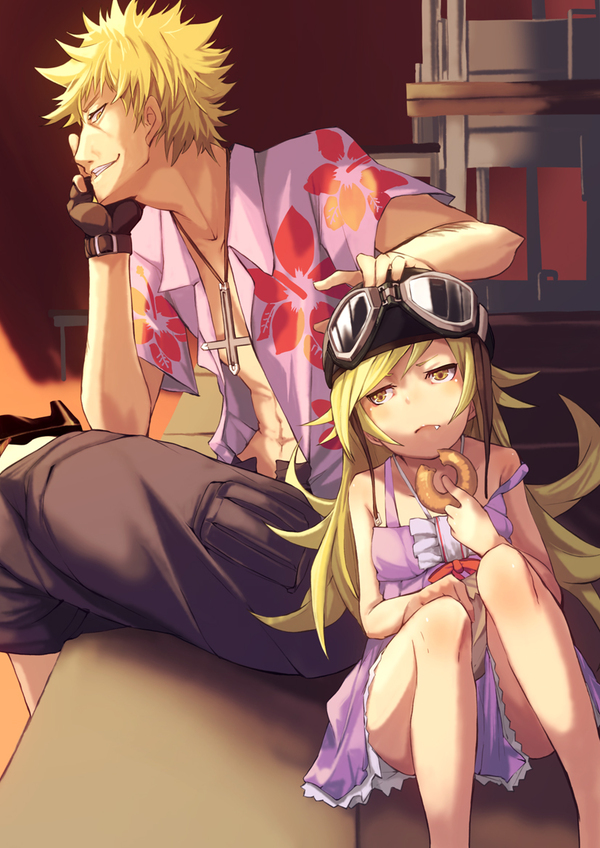   Anime Art, , Monogatari series, Shinobu Oshino, Meme Oshino