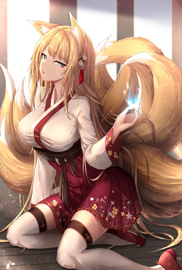 Kitsune - Anime Art, Аниме, Anime Original, Кицунэ