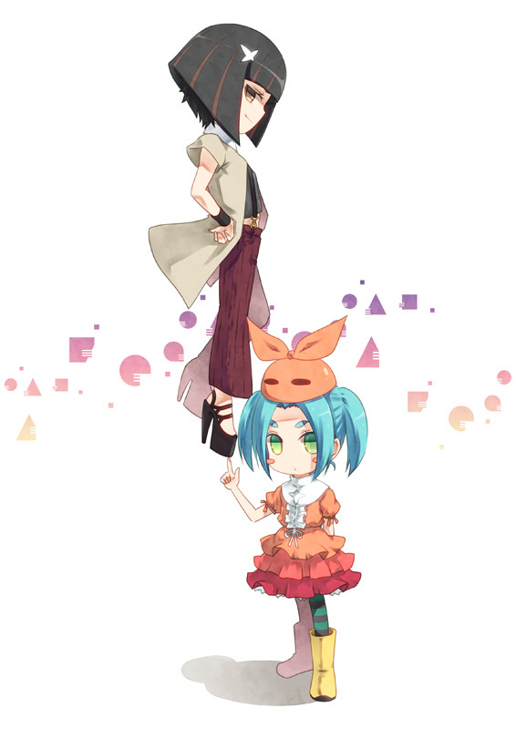 Оммёдзи - Anime Art, Аниме, Monogatari series, Yozuru Kagenui, Yotsugi Ononoki, Shinobu Oshino, Araragi Koyomi, Чиби, Длиннопост