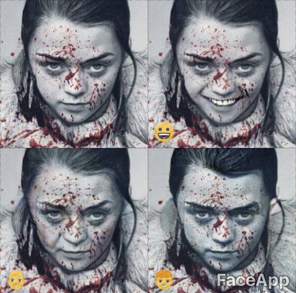 Arya, Sansa, Jon and Daenerys on FaceApp - Game of Thrones, Faceapp, Arya stark, Sansa Stark, Jon Snow, Daenerys Targaryen, Longpost