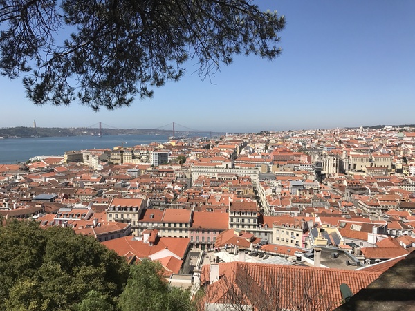 Великолепный вид на Лиссабон с замка Святого Георга ( Castelo de S. Jorge)