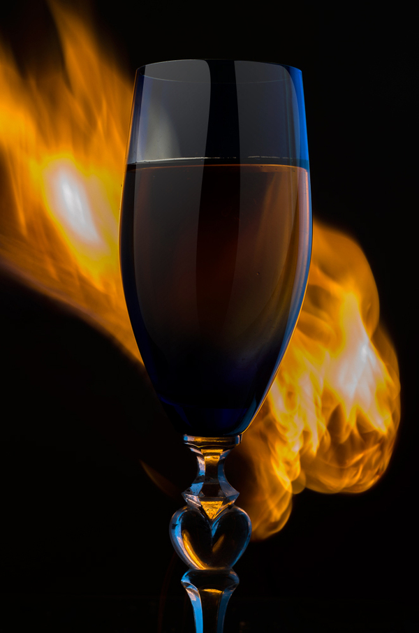 fire and glass - My, Goblets, Fire, Long exposure