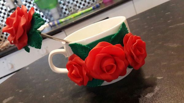Decor mugs made of polymer clay - My, Polymer clay, With your own hands, Mug with decor