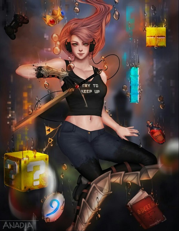 Game , it's enother world. - Internet, Drawing, Beautiful girl, Games