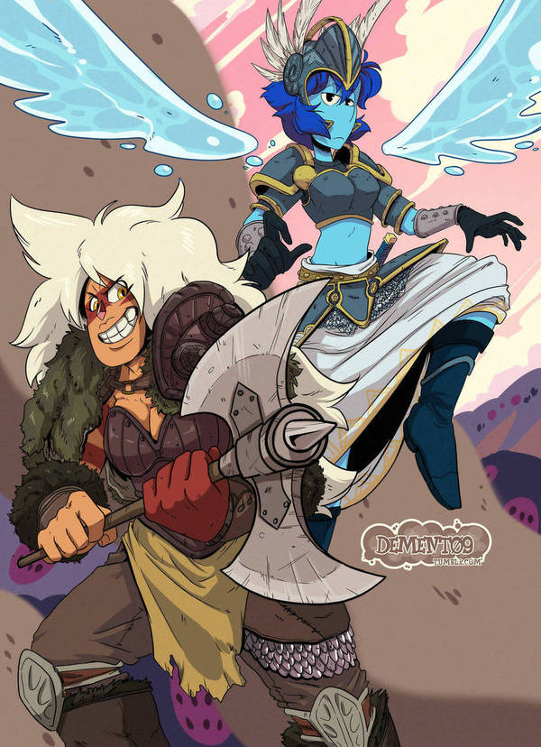 Fantasy Gems (2) - Steven universe, Lapis lazuli, Jasper, Fantasy