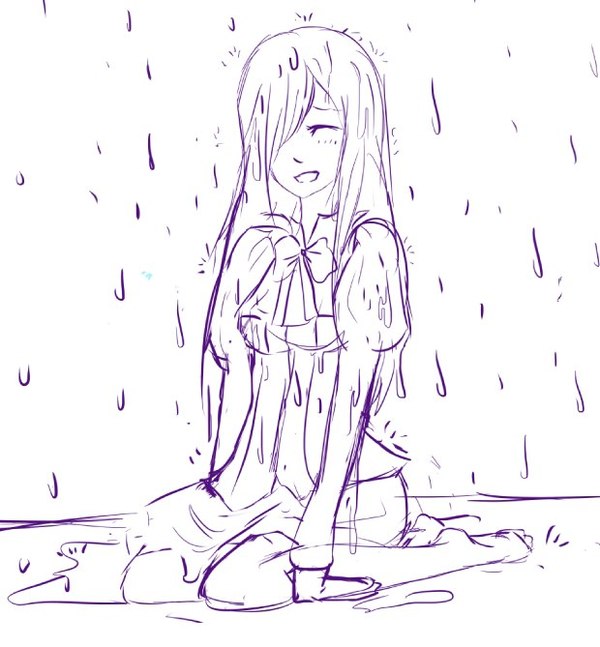 Rain , Anime Art, Hanako Ikezawa, Katawa Shoujo,  