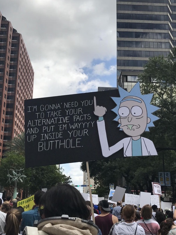 Do it for grandpa. - Rick and Morty, Inscription, Transparency, Alternative facts