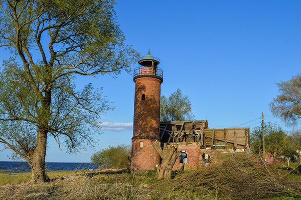 Lighthouse in Zalivino - Lighthouse, Kaliningrad region, Curonian Lagoon