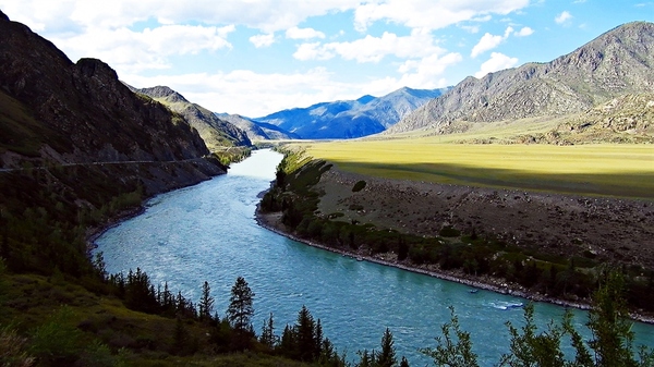 Mountain river Katun in the Altai mountains in 4K. Summer 2017. - My, Altai, Mountain Altai, Katun River, Katun, Video, Altai Republic