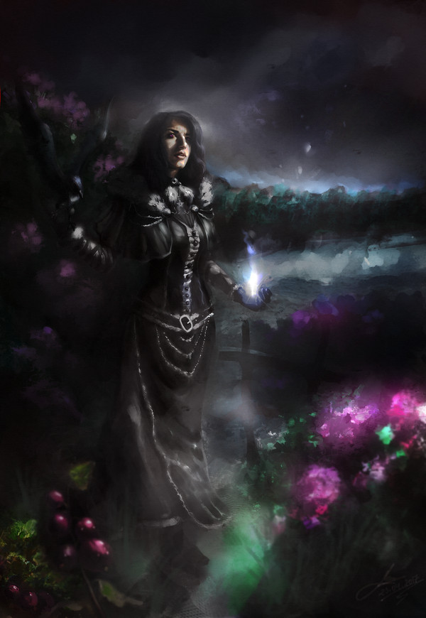 Yennefer. Lilac and gooseberry by Lotsmanoff - Арт, Ведьмак, Ведьмак 3: Дикая охота, Йеннифер