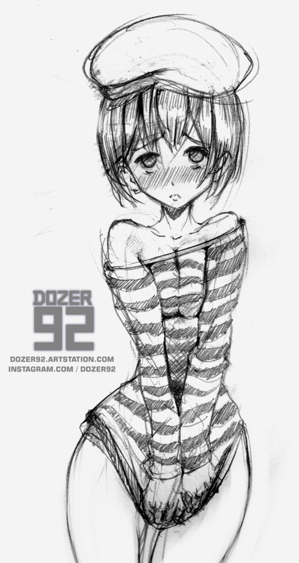 Stripes. - My, Anime art, Dozer92