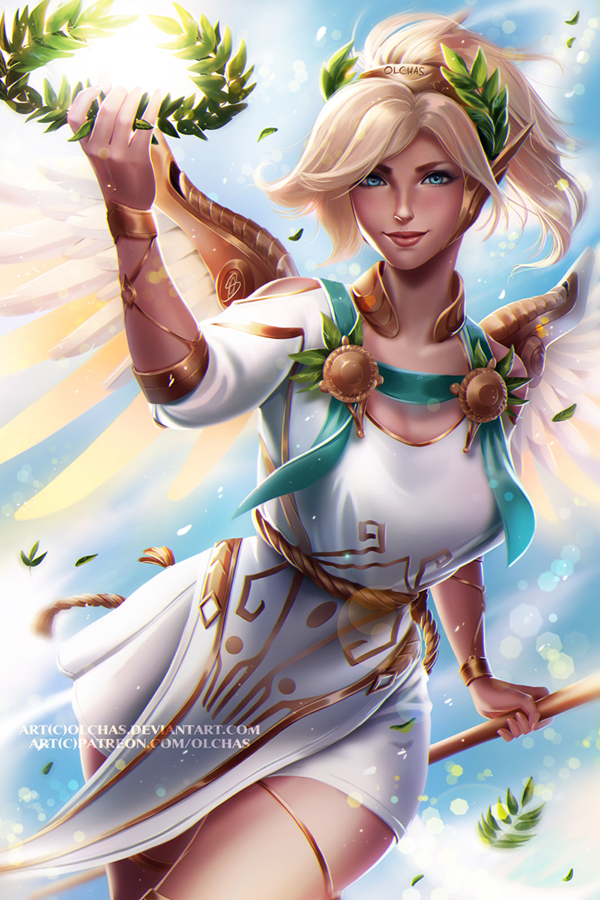 Winged Victory Mercy by OlchaS - Olchas, Overwatch, Mercy, Angela Zigler, Арт