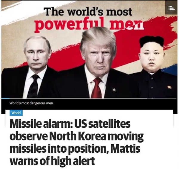 Ракетная сигнализация: американские спутники наблюдают за перемещением ракет Северной Кореи, Маттис предупреждает о высокой готовности