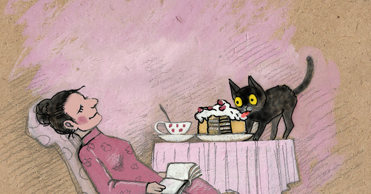 Как можно использовать иллюстрацию. Картины Элины Эллис. Елина еллис иллюстрации котики. Картинки девушка за столом с хвостиком Рисованные.