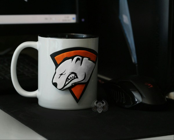 Mug with the logo of the team Virtus.Pro - My, Dota 2, Needlework without process, Кружки, Handmade, Virtuspro