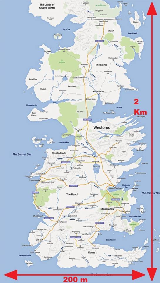 Game of Thrones season 7 timeframe has finally given us a chance to pinpoint the exact size of Westeros - Game of Thrones, Westeros, Distance