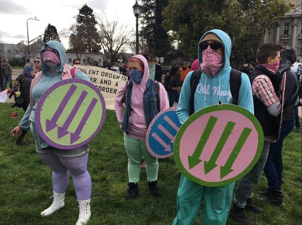 Their shields are invincible. And most importantly, non-rotatable - Arrow, Feminism, Liberals, Protest, Fatty, Excess weight