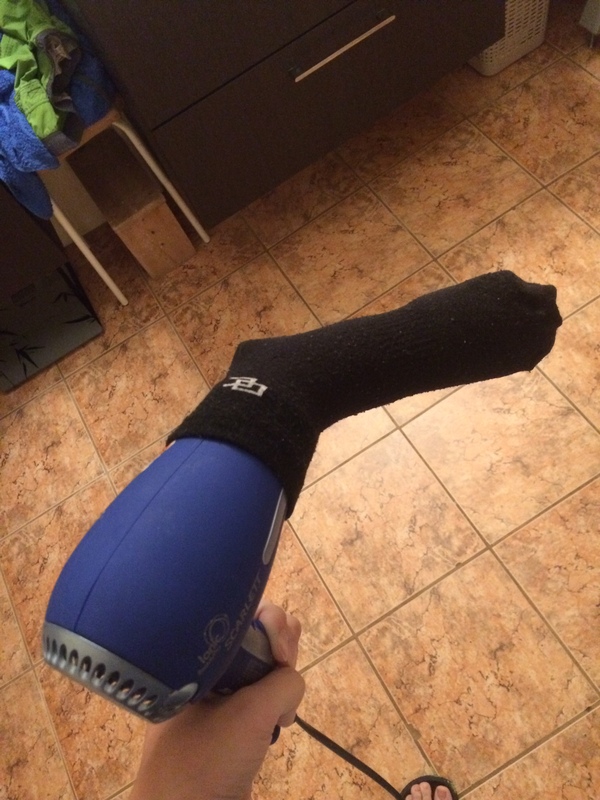 Life hack, turbo dryer for socks. - My, Hair dryer sock life hack, The photo