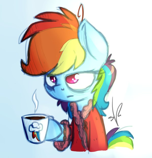 Отличное утро - My Little Pony, Rainbow Dash, Антро, Shinodage