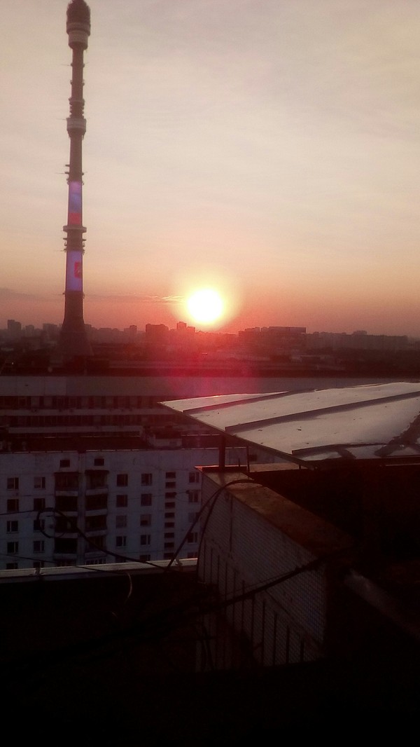 Beautiful view - Roof, My, Evening, Beautiful view, Sunset