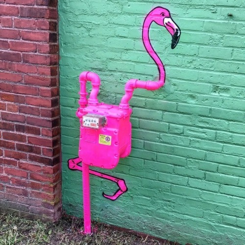 urban flamingo - Street art, Flamingo