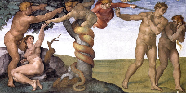 The origin of the strawberry from the point of view of religious primary sources - My, Religion, Atheism, Philosophy, Painting, Sin, Artist, Michelangelo, Sistine Chapel, Video, Longpost, Michelangelo Buonarroti