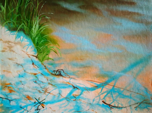 Stadik #2 - My, Oil painting, Water, Shore, Self-taught, Shadow, Landscape