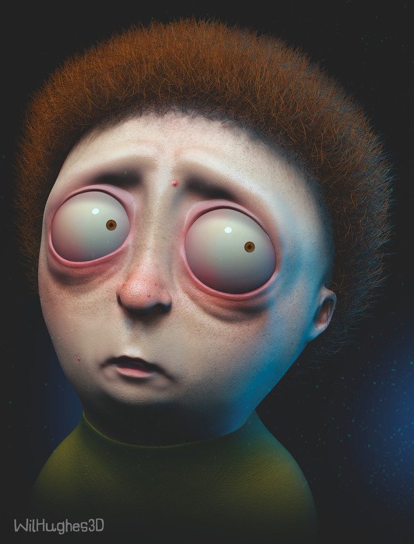 Famous characters through the eyes of Wil Hues - , 3D graphics, Rick and Morty, The Simpsons, SpongeBob, Hey, Arnold, Peter Griffin, Kripota, Longpost