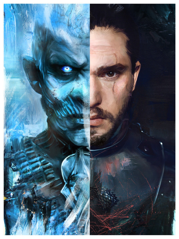 Two kings - Game of Thrones, Art, , Kinoart, Jon Snow, King of the night