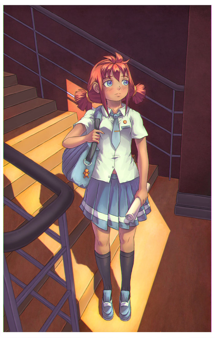 Back to school... eh... - Endless summer, Visual novel, Ulyana, Art, Leonzo