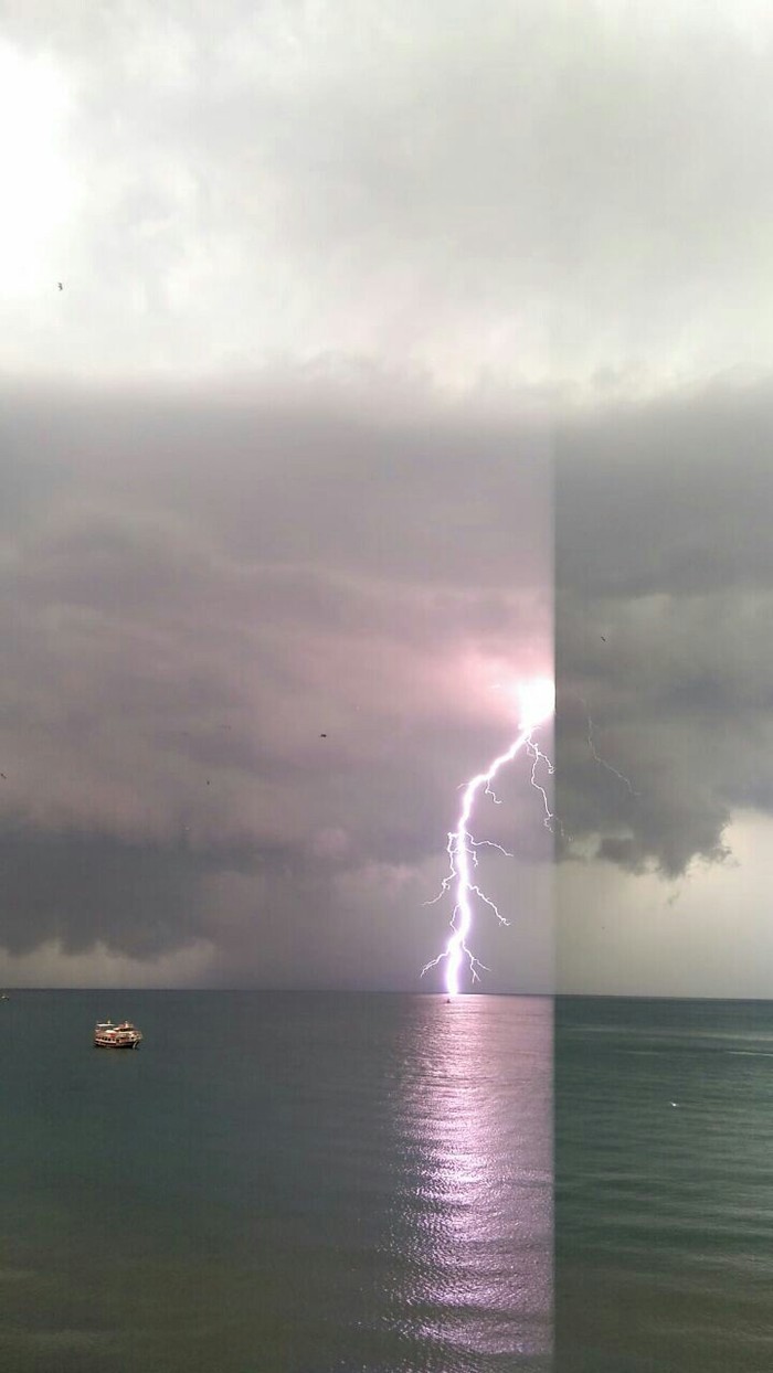 Just lightning. - Lightning, Bulgaria, My, Black Sea