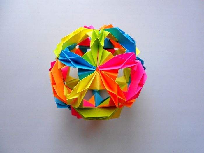 Kusudama paper ball Tomoko Fuse - My, Kusudama, , Paper products