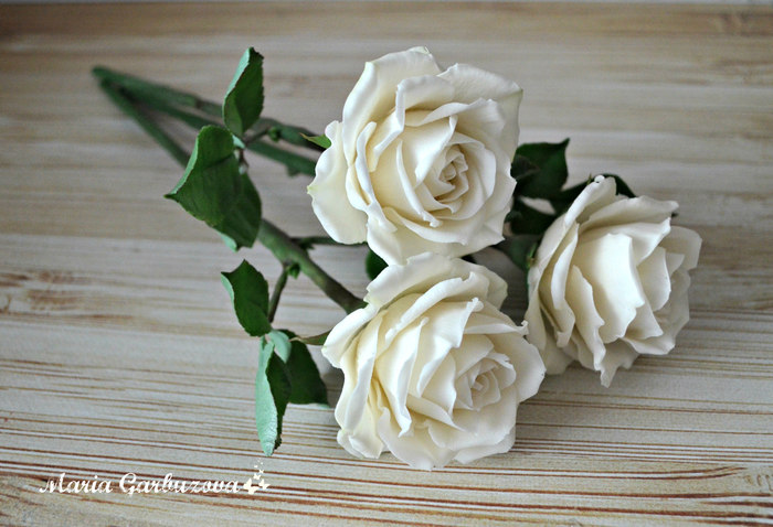 Cold porcelain handmade roses - My, Polymer clay, Handmade, Cold porcelain, Longpost