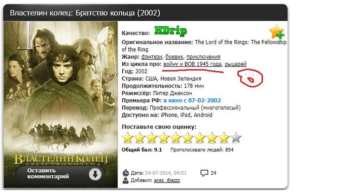 Decided to turn on the movie - My, Lord of the Rings, The Great Patriotic War, No difference, Error
