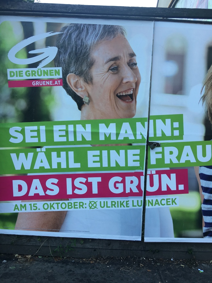 Будь мужчиной, выбери женщину. Плакат зелёных в Вене