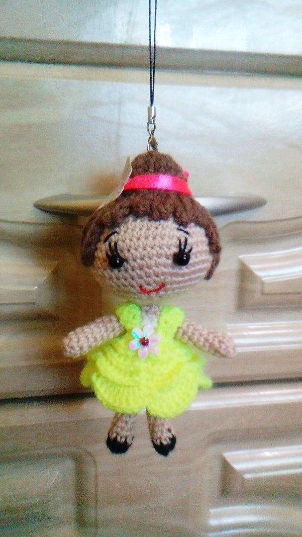 Doll for a bag))) - My, Doll, , Crochet, Longpost