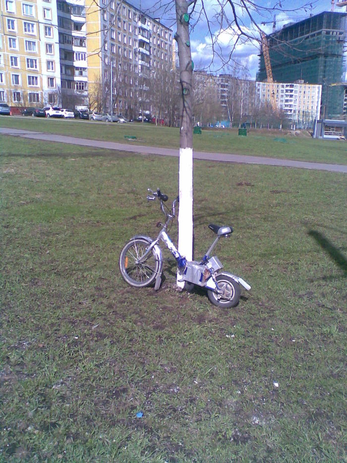 When you're a cyclist at heart 2 - My, A bike, Moped, Homemade, Moscow, Yasenevo