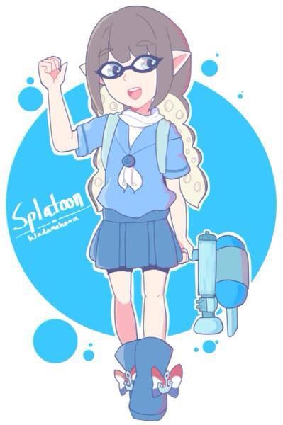 Инклинг Вада - Splatoon, Woomy, Инклинги, Кроссовер, Wadanohara and the Great Blue, Wadanohara, Арт