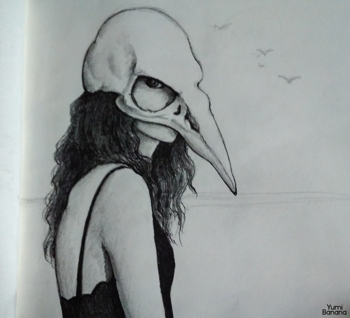 Art from the sketchbook - My, Art, Traditional art, Beautiful girl, Black and white